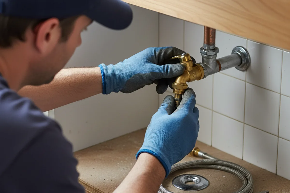 Shutoff valve and fitting work during Faucet and Fixture Repair in Madisonburg